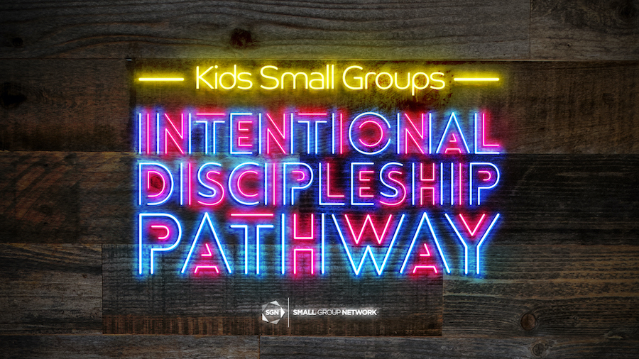 kids small groups written in neon